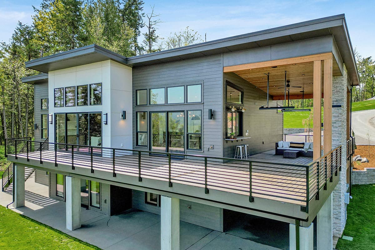 Plan 280151JWD: Modern Ranch for Sloped Lot with Wraparound Deck - 3986 Sq Ft - Image #37 - Contemporary, Mid Century Modern, Modern, Northwest, Ranch