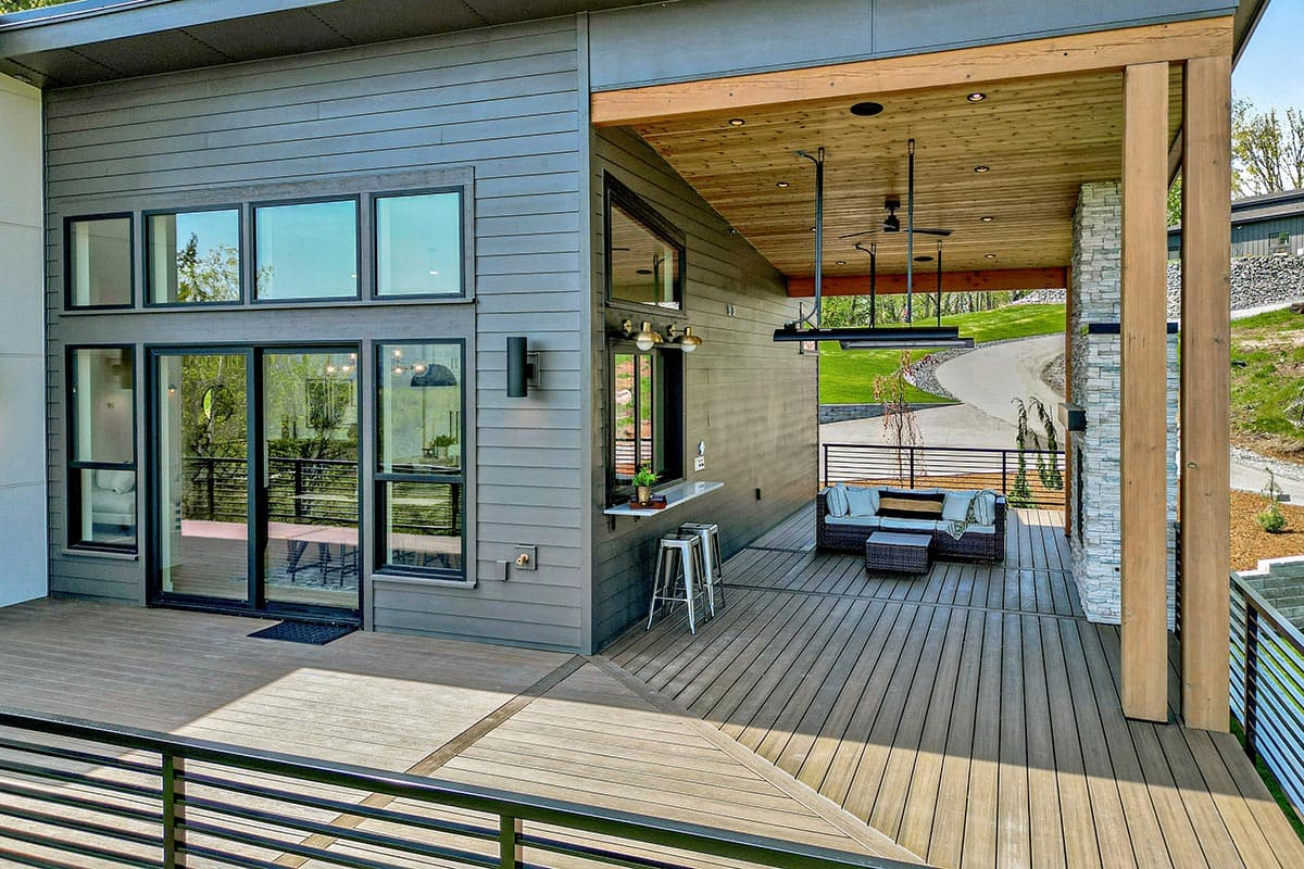 Plan 280151JWD: Modern Ranch for Sloped Lot with Wraparound Deck - 3986 Sq Ft - Image #38 - Contemporary, Mid Century Modern, Modern, Northwest, Ranch
