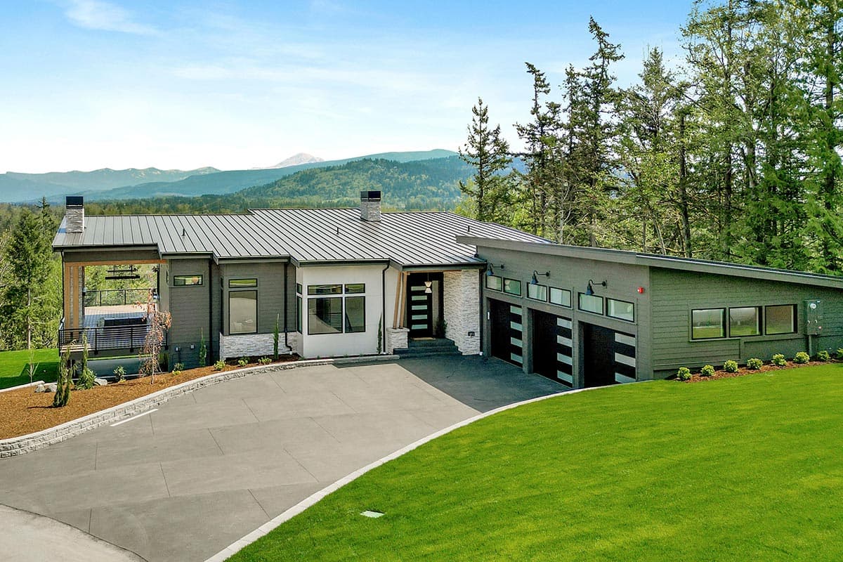 Plan 280151JWD: Modern Ranch for Sloped Lot with Wraparound Deck - 3986 Sq Ft - Image #8 - Contemporary, Mid Century Modern, Modern, Northwest, Ranch