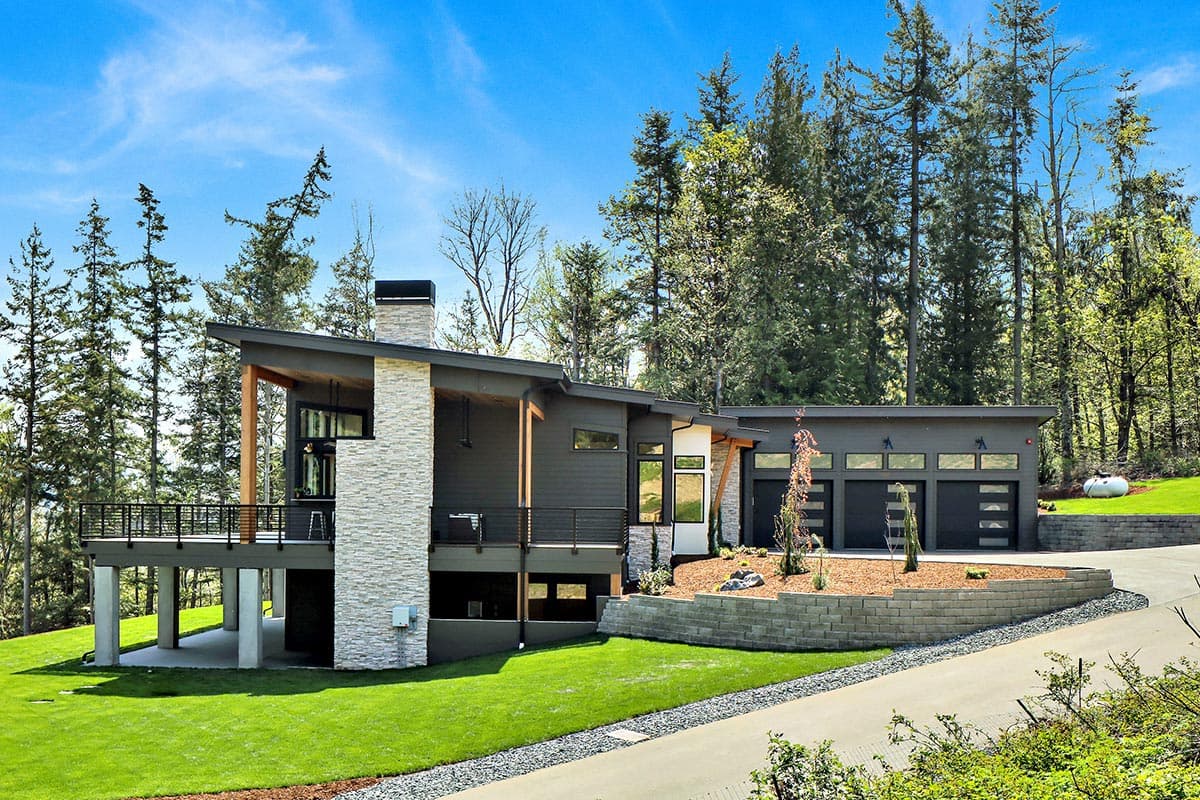 Plan 280151JWD: Modern Ranch for Sloped Lot with Wraparound Deck - 3986 Sq Ft - Image #45 - Contemporary, Mid Century Modern, Modern, Northwest, Ranch