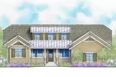 4 Bedroom House Plan with Elegant Entry Porch - 2999 Sq Ft