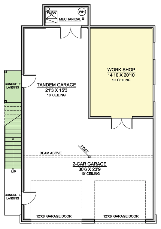 Plan 370032SEN: Contemporary Garage Workshop with Studio or Guest Potential with Kitchenette - Floor Plan - Main Level - Carriage, Contemporary, Traditional