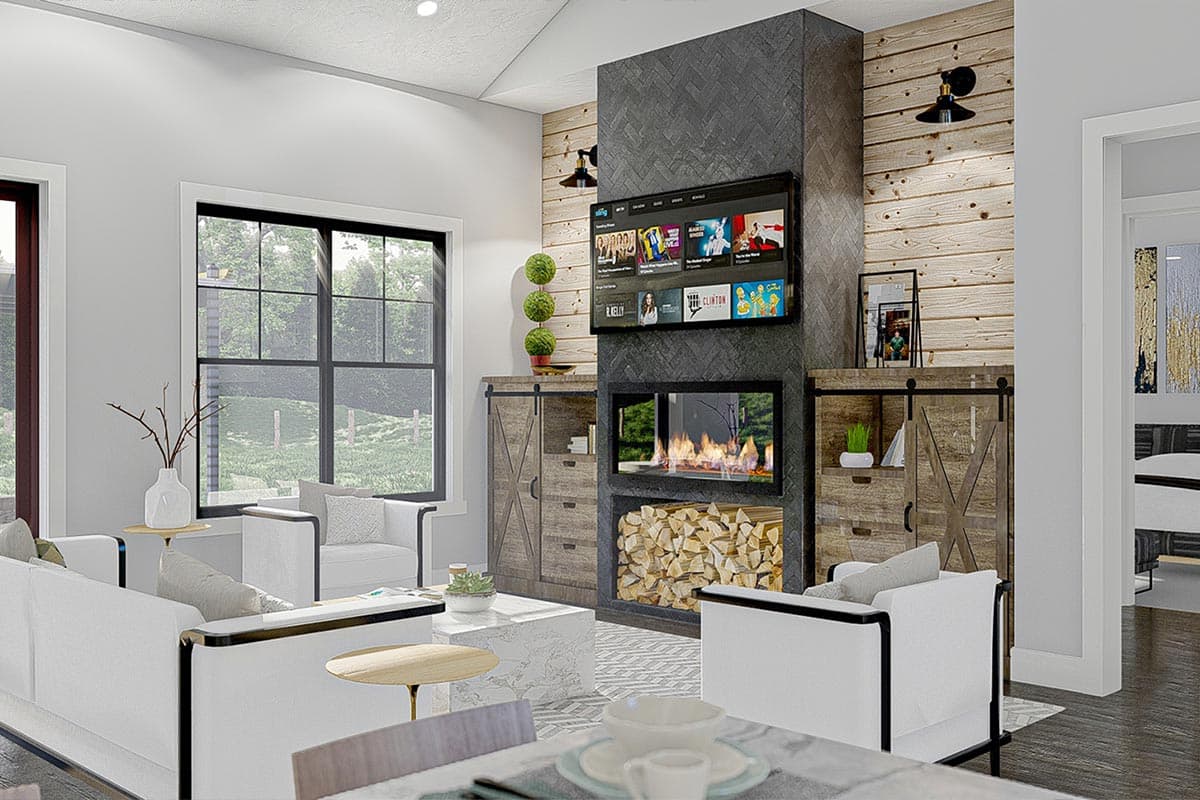 Plan 623060DJ: Rustic Ranch Home Plan with Cathedral Ceilings and a Broad Front Porch - Image #9 - Barndominium, Cabin, Country, Hill Country, Ranch, Rustic, Vacation