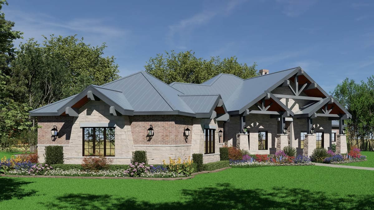 Plan 36668TX: Downsized Rugged Hill Country House Plan with Outdoor Lounge - Image #7 - Craftsman, Hill Country, Mountain, Rustic