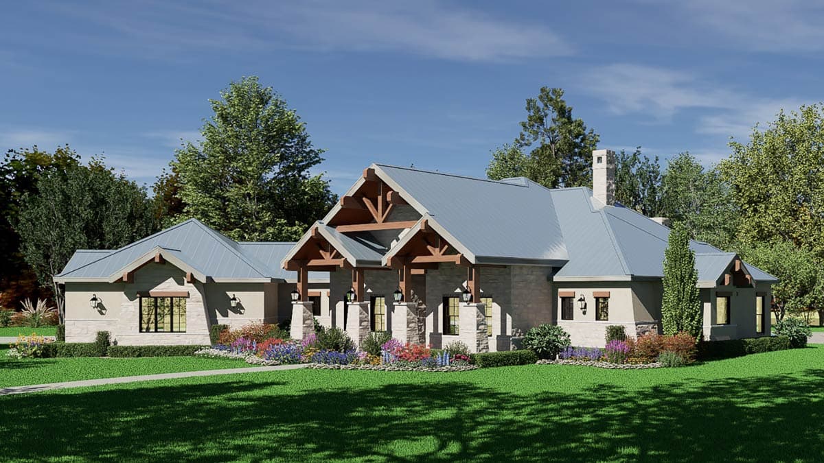 Plan 36668TX: Downsized Rugged Hill Country House Plan with Outdoor Lounge - Image #13 - Craftsman, Hill Country, Mountain, Rustic