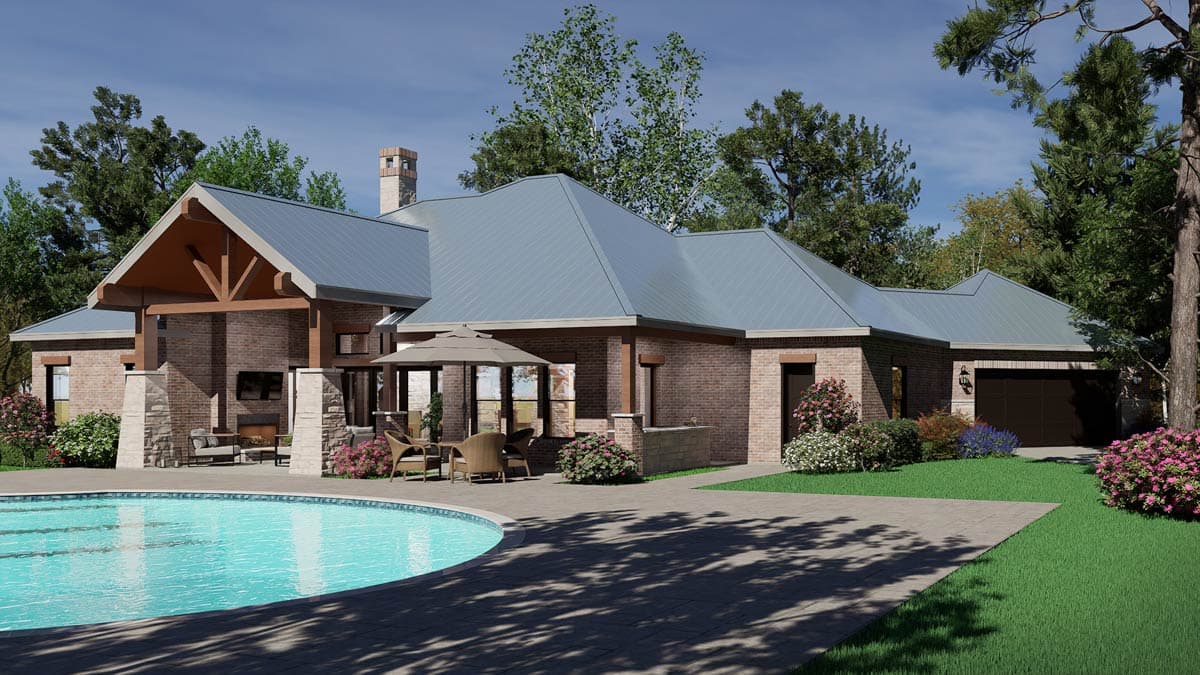 Plan 36668TX: Downsized Rugged Hill Country House Plan with Outdoor Lounge - Image #9 - Craftsman, Hill Country, Mountain, Rustic
