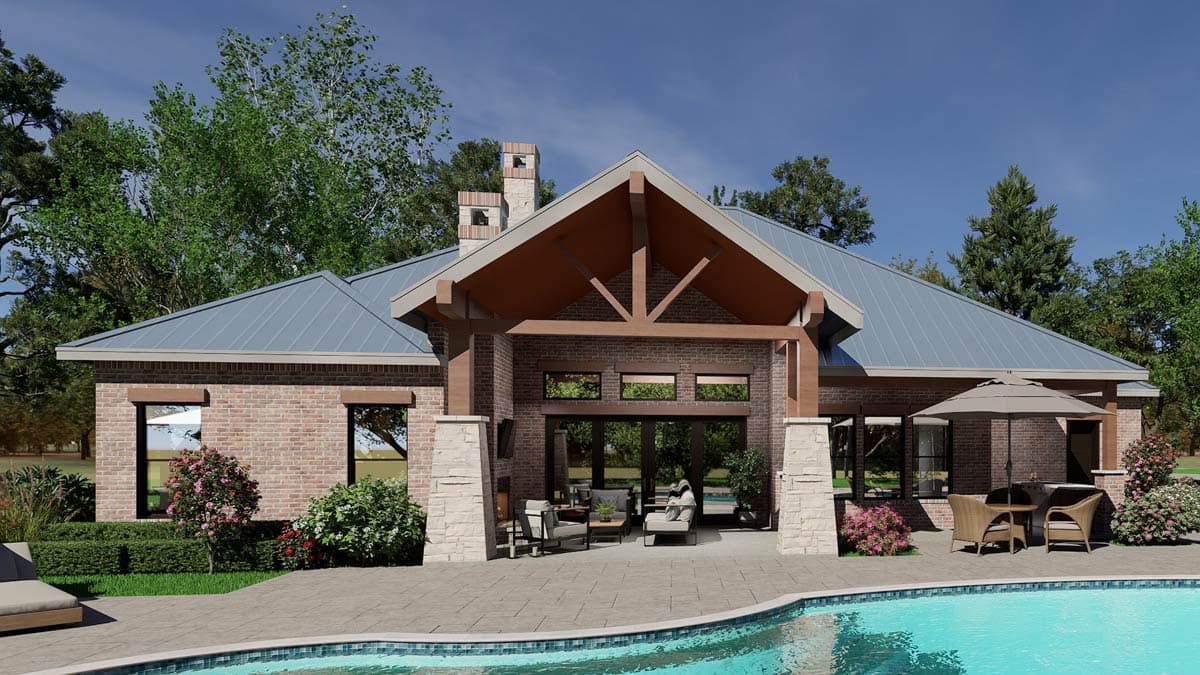 Plan 36668TX: Downsized Rugged Hill Country House Plan with Outdoor Lounge - Image #8 - Craftsman, Hill Country, Mountain, Rustic