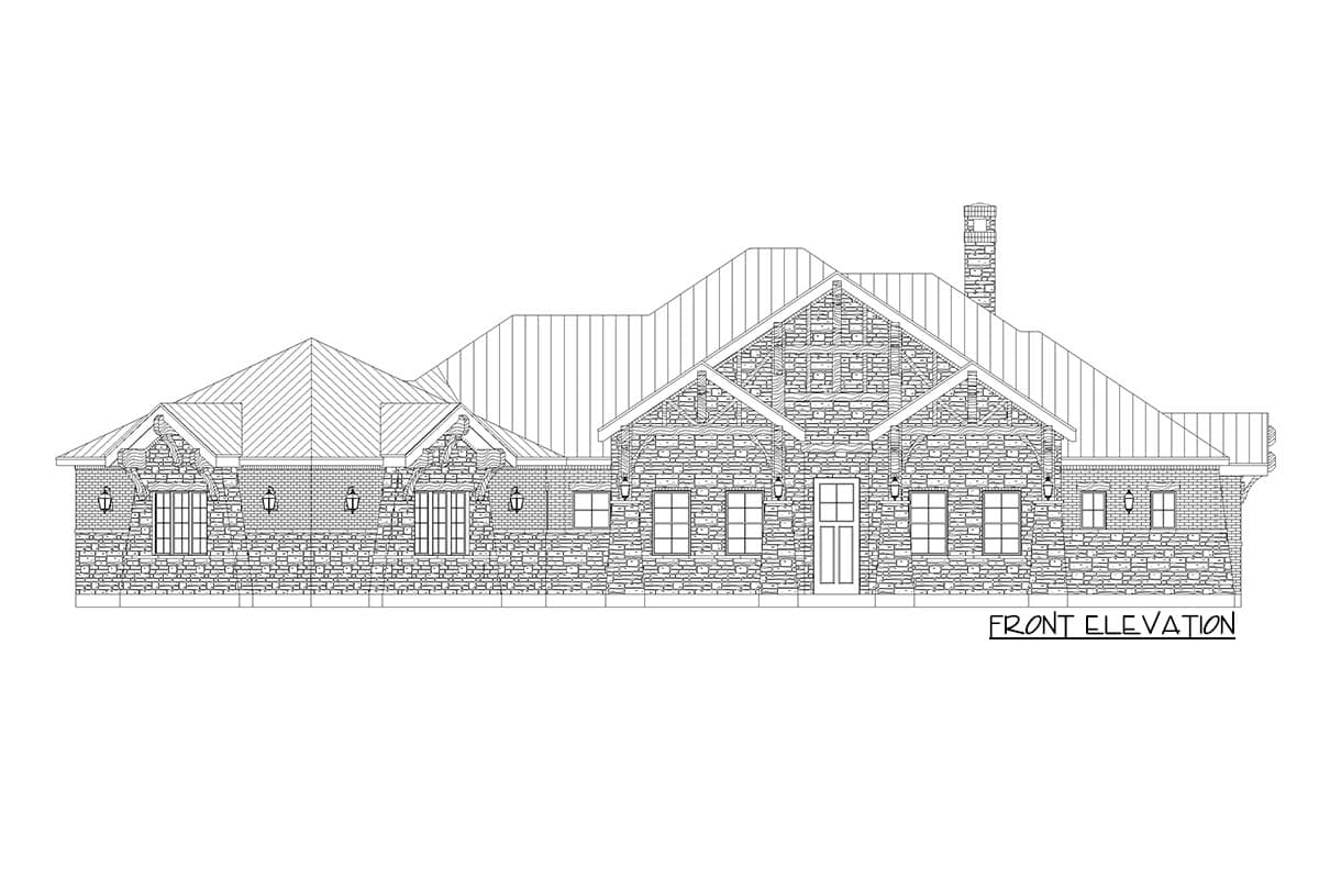 Plan 36668TX: Downsized Rugged Hill Country House Plan with Outdoor Lounge - Image #7 - Craftsman, Hill Country, Mountain, Rustic