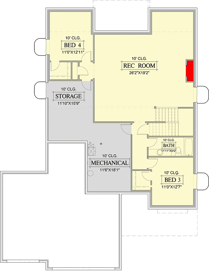 Plan 365016PED: Exclusive Mountain Home Plan with Main-level Master Bedroom - Floor Plan - Lower Level - Craftsman, Mountain, Rustic, Southwest