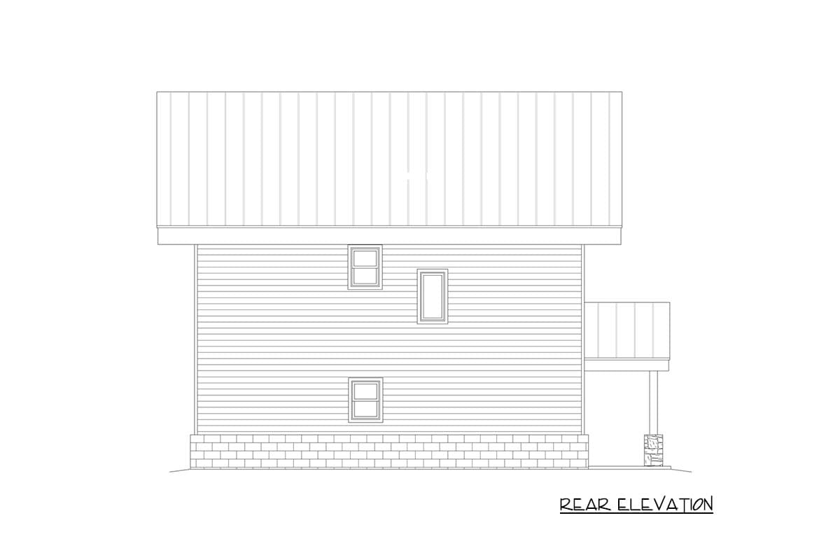 Plan 68869VR: 3-Bed Modern Mountain House Plan with Stairs to Artist's Loft - 1669 Sq Ft - Image #4 - Contemporary, Mid Century Modern, Modern, Vacation
