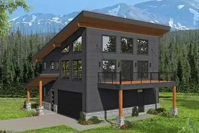 3-Bed Modern Mountain House Plan with Stairs to Artist's Loft - 1669 Sq Ft