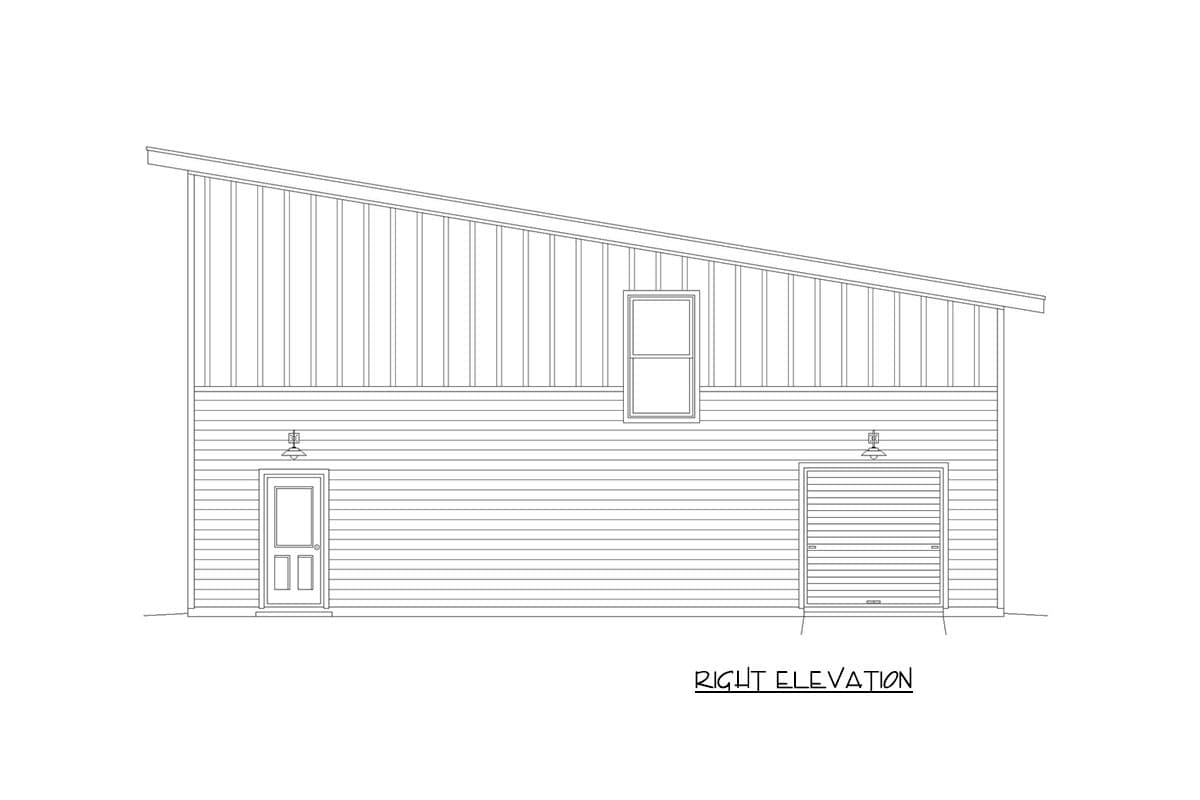 Plan 68870VR: Contemporary Garage with Loft Above - Image #5 - Contemporary, Modern