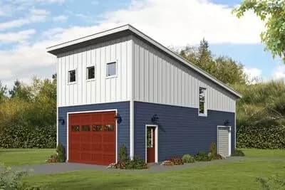 Contemporary Garage with Loft Above