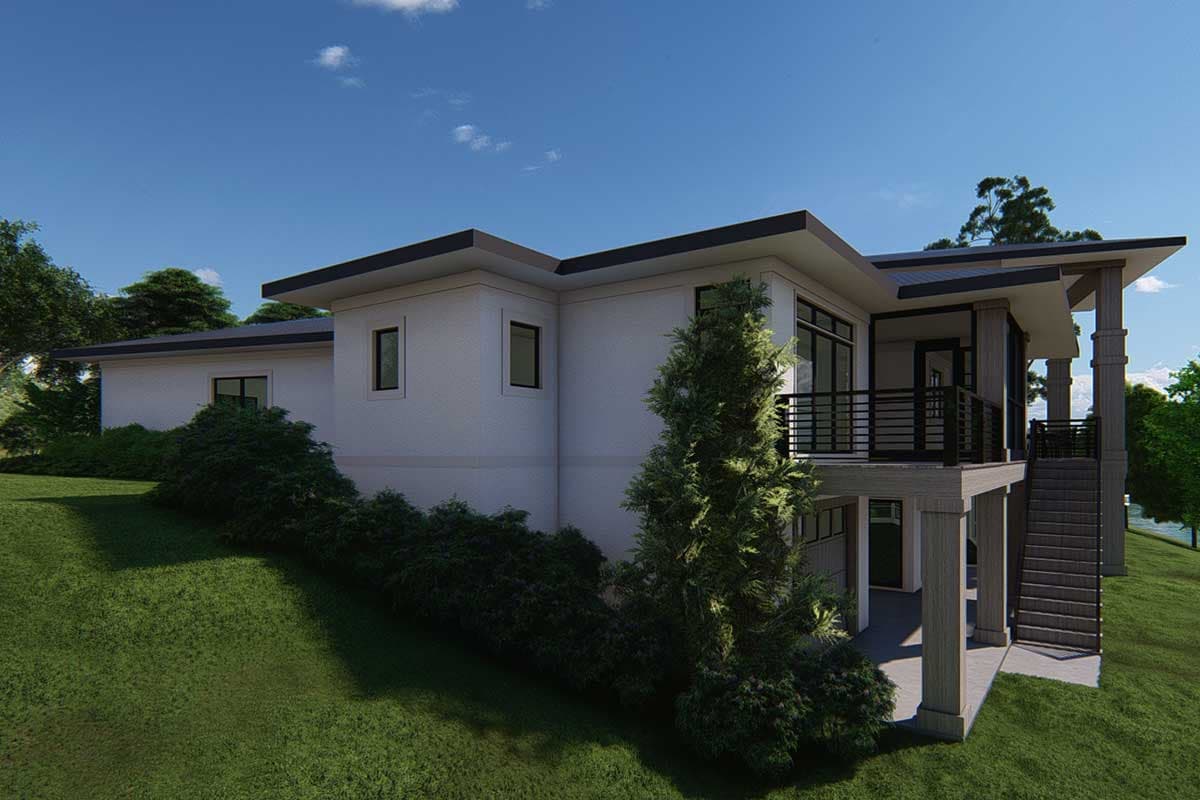 Plan 871011JEN: Prairie-inspired House Plan with Vaulted Great Room for the Rear Sloping Lot - Image #9 - Coastal, Craftsman, Mountain, Prairie