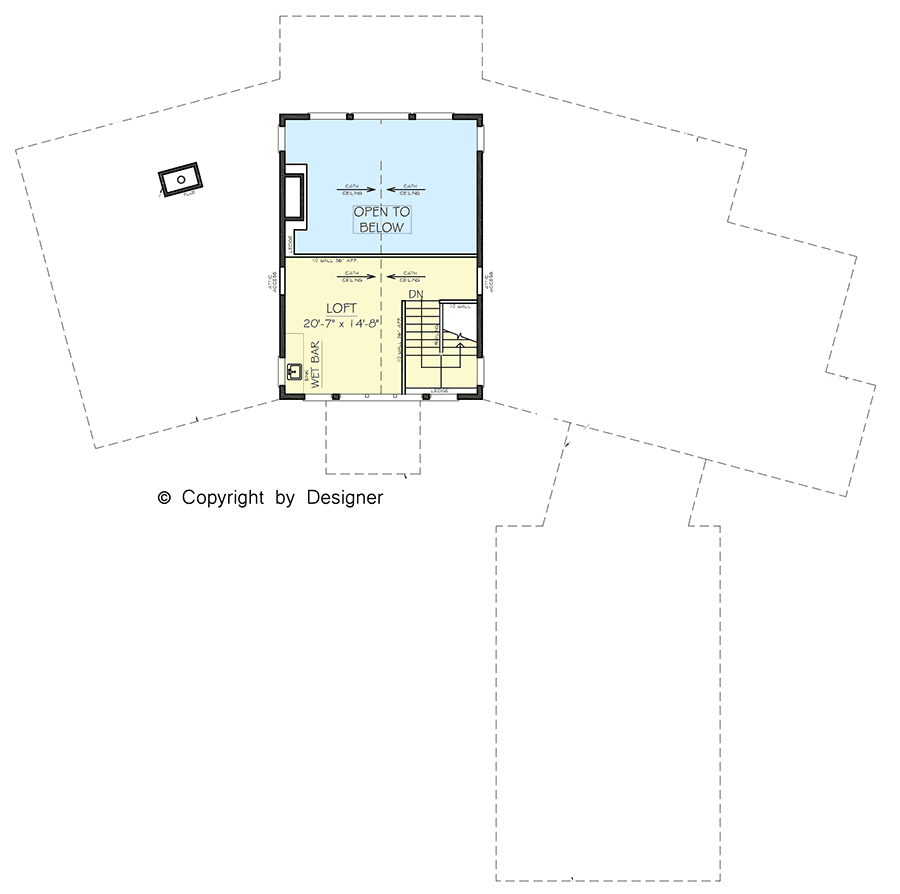 Plan 871011JEN: Prairie-inspired House Plan with Vaulted Great Room for the Rear Sloping Lot - Floor Plan - 2nd Floor - Coastal, Craftsman, Mountain, Prairie