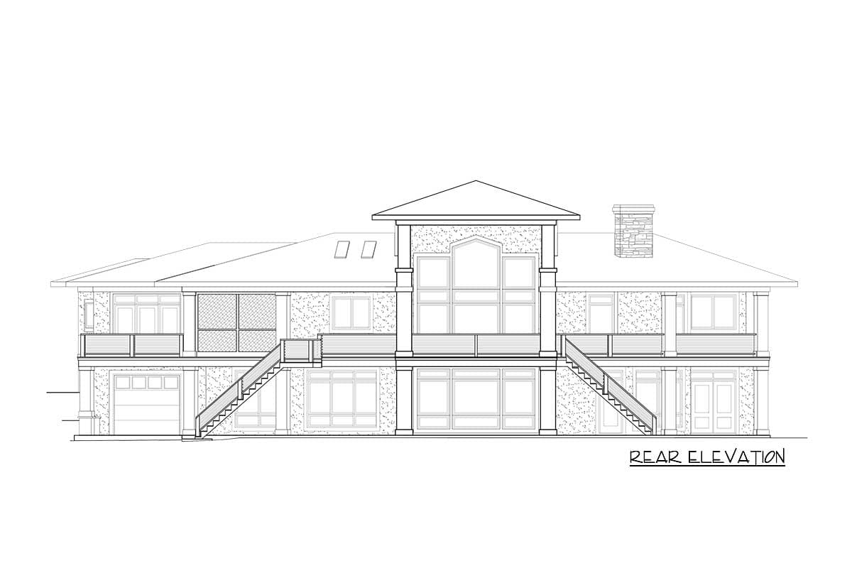 Plan 871011JEN: Prairie-inspired House Plan with Vaulted Great Room for the Rear Sloping Lot - Image #13 - Coastal, Craftsman, Mountain, Prairie