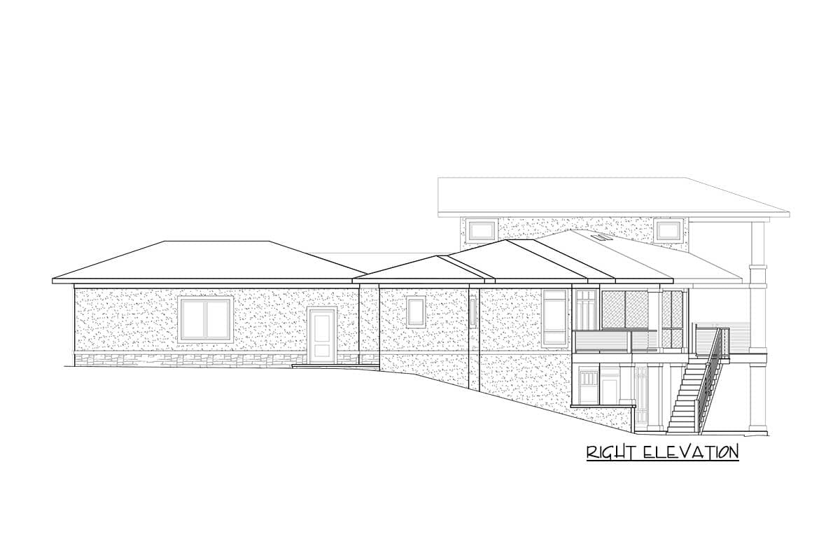 Plan 871011JEN: Prairie-inspired House Plan with Vaulted Great Room for the Rear Sloping Lot - Image #14 - Coastal, Craftsman, Mountain, Prairie