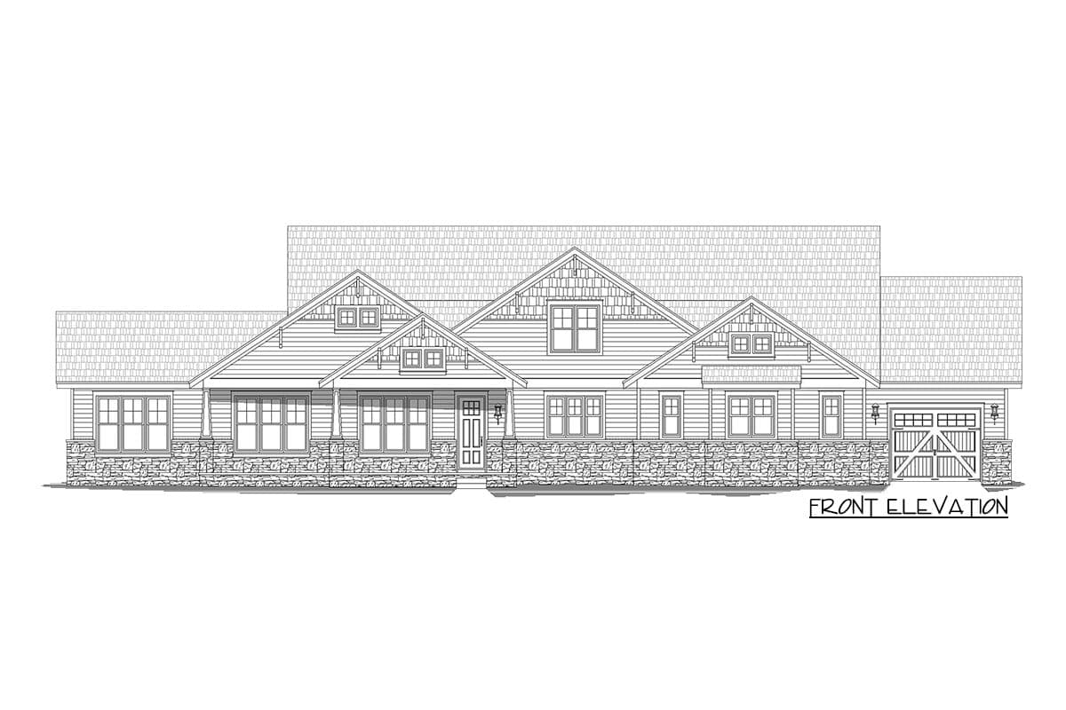 Plan 68872VR: Rugged Craftsman Home Plan with Two Master Suites and a 4-Car Garage - 4081 Sq Ft - Image #13 - Craftsman, Mountain, Rustic
