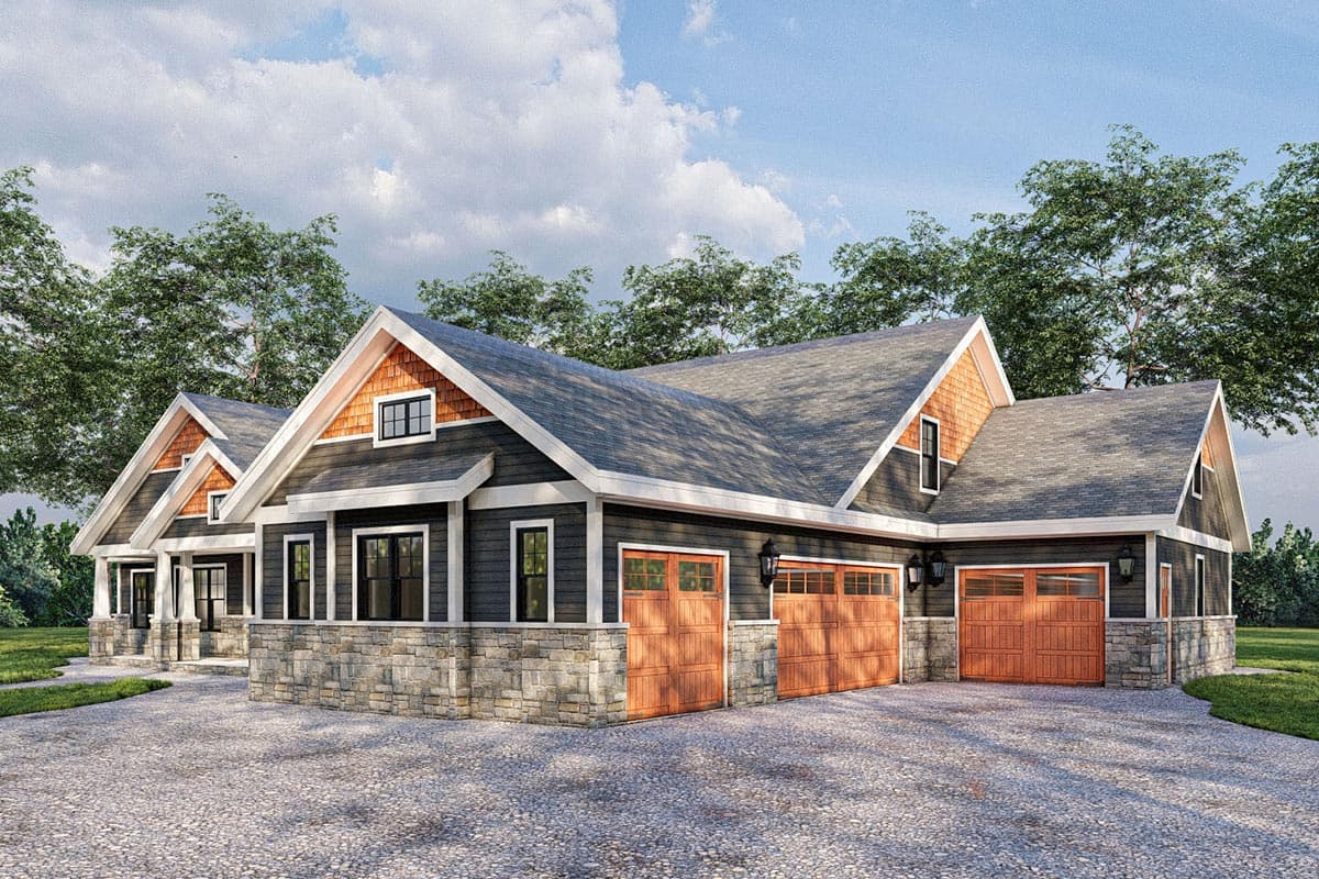 Plan 68872VR: Rugged Craftsman Home Plan with Two Master Suites and a 4-Car Garage - 4081 Sq Ft - Image #9 - Craftsman, Mountain, Rustic