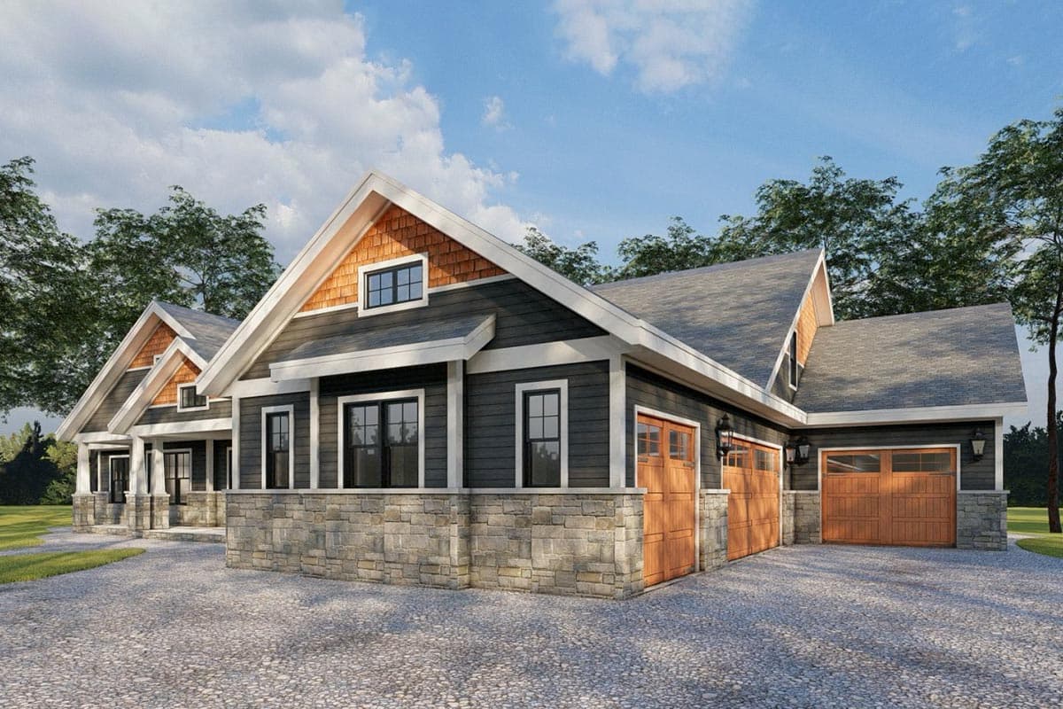 Plan 68872VR: Rugged Craftsman Home Plan with Two Master Suites and a 4-Car Garage - 4081 Sq Ft - Image #10 - Craftsman, Mountain, Rustic