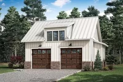 2-Car Detached Garage with Oversized Doors
