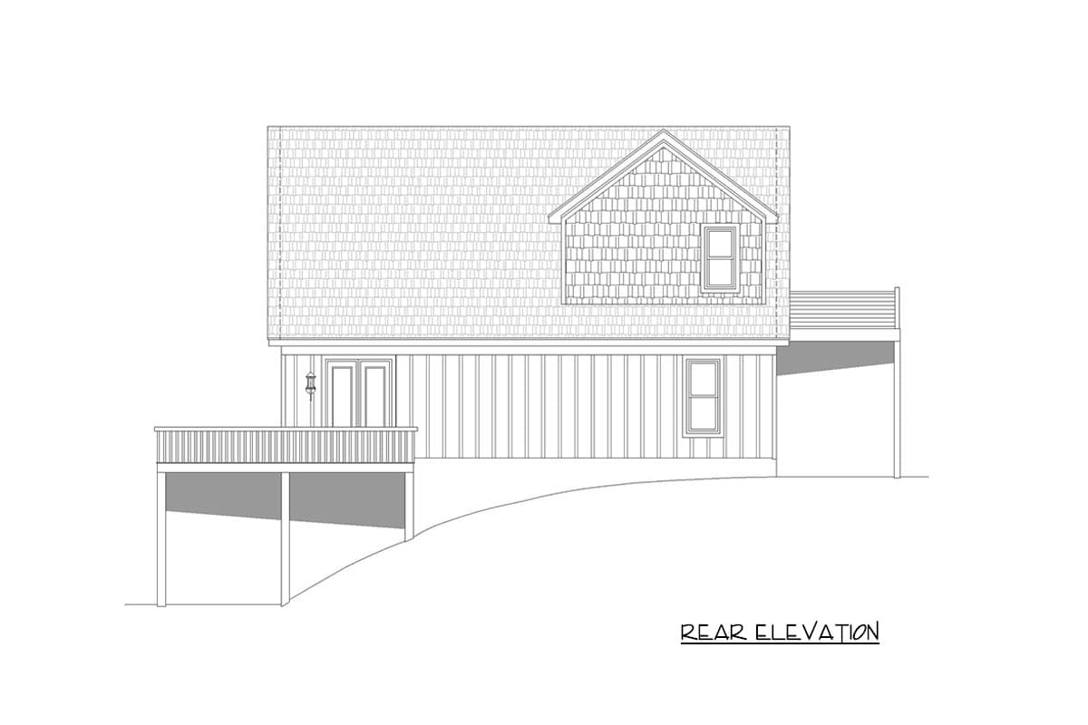 Plan 68874VR: Rustic 2-Story House Plan with Upstairs Loft and Balcony - Image #4 - Mountain, Rustic, Vacation