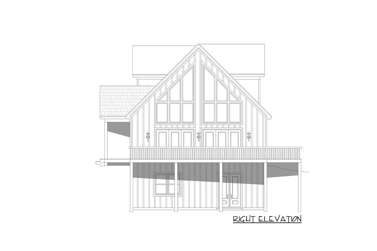 Plan 68874VR: Rustic 2-Story House Plan with Upstairs Loft and Balcony - Image #5 - Mountain, Rustic, Vacation