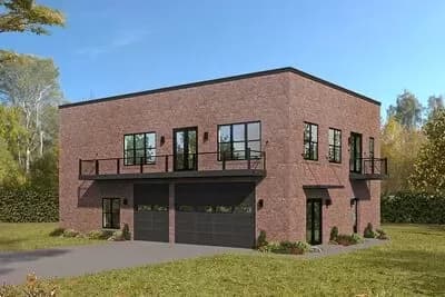 Modern Two-story Home Plan with Two Full Kitchens