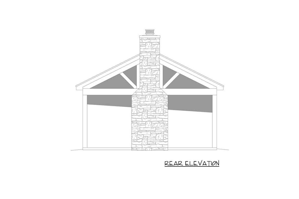Plan 68879VR: Fireplace Pavillion - Image #4 - Country, Rustic