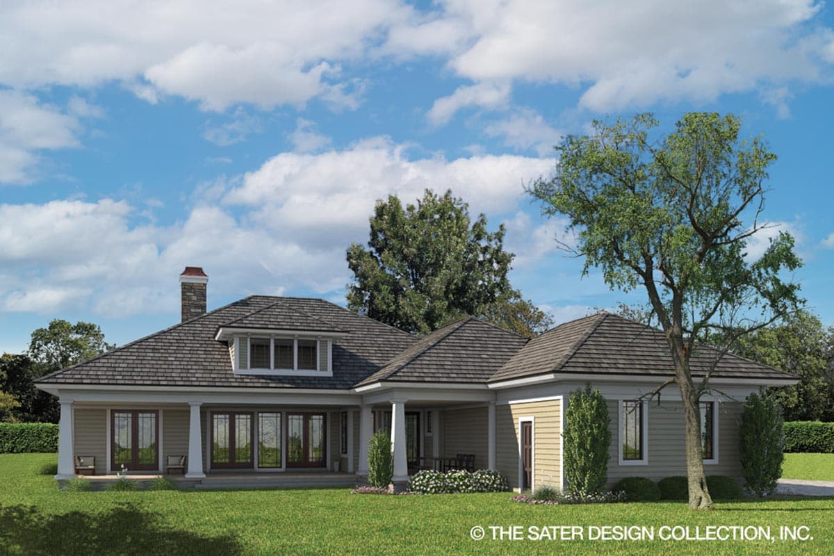 Plan 340004STR: Downsized Craftsman House Plan with 8'-deep Front Porch - 2476 Sq Ft - Image #6 - Craftsman, Florida-Style, Southern, Southern Traditional
