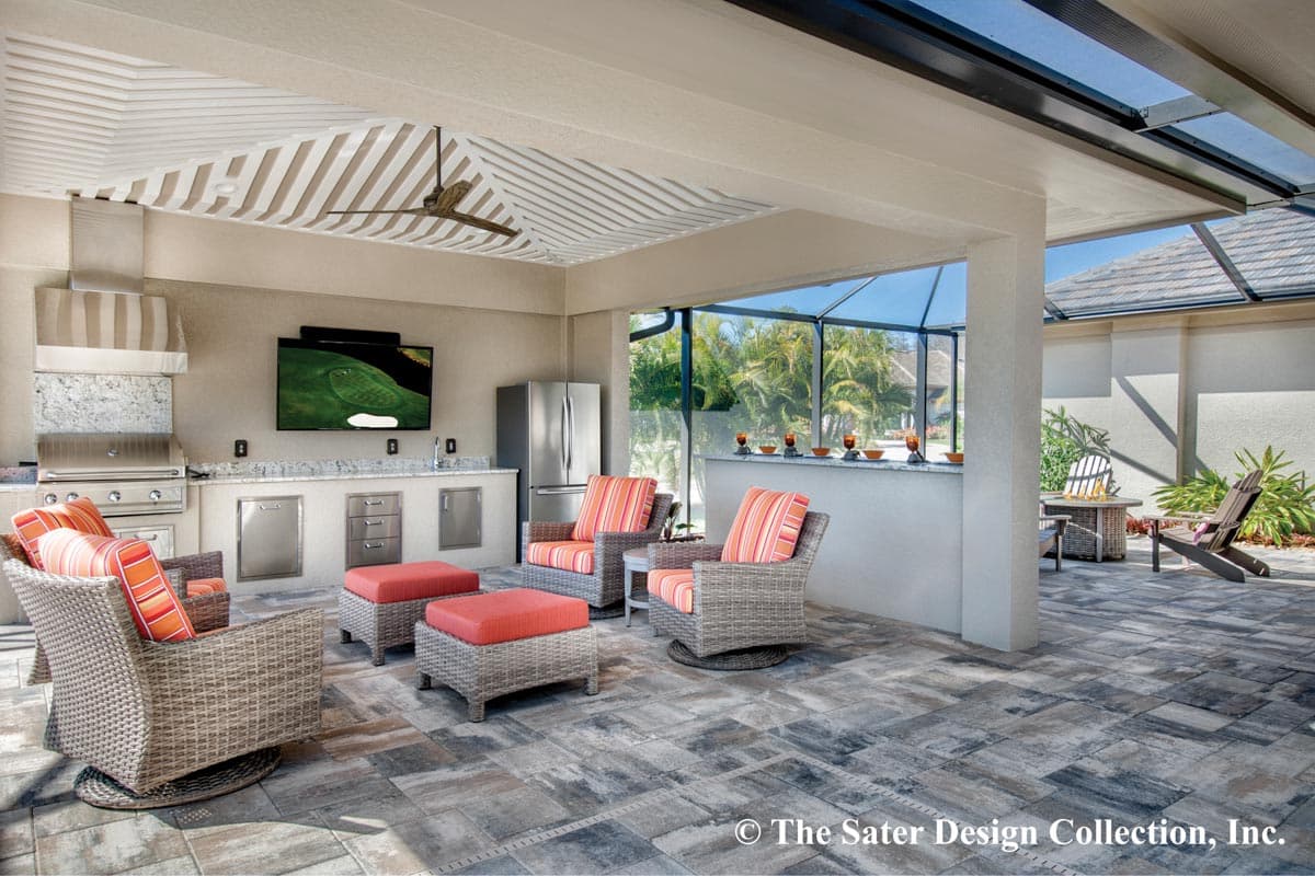 Plan 340006STR: Coastal Contemporary Home Plan with Cabana and Florida Room - Image #8 - Coastal, Coastal Contemporary, Contemporary, European, Florida-Style, Mediterranean, Transitional