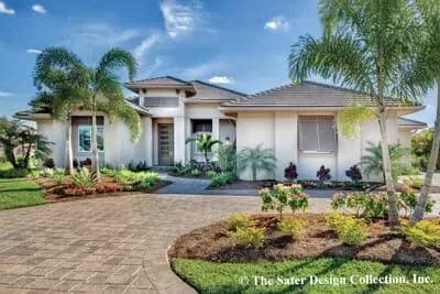 Coastal Contemporary Home Plan with Cabana and Florida Room