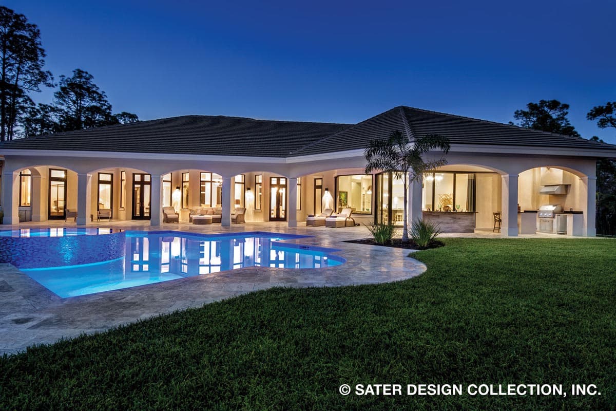 Plan 340007STR: Wide Transitional House Plan with Large Verandah in Back and a Split Bedroom Layout - Image #6 - Coastal, Coastal Contemporary, Contemporary, European, Florida-Style, Modern, Southern, Transitional