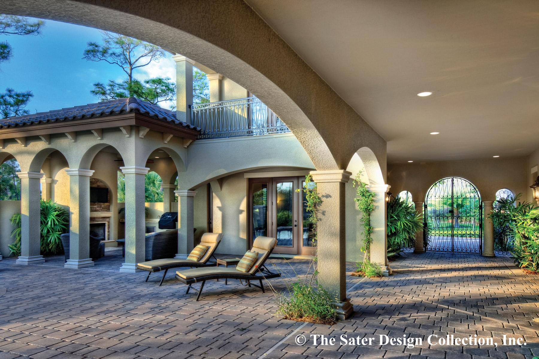 Plan 340018STR: Grand Tuscan-style House Plan with Courtyard Entry and Outdoor Spaces On Two Floors - Image #8 - Florida-Style, Tuscan