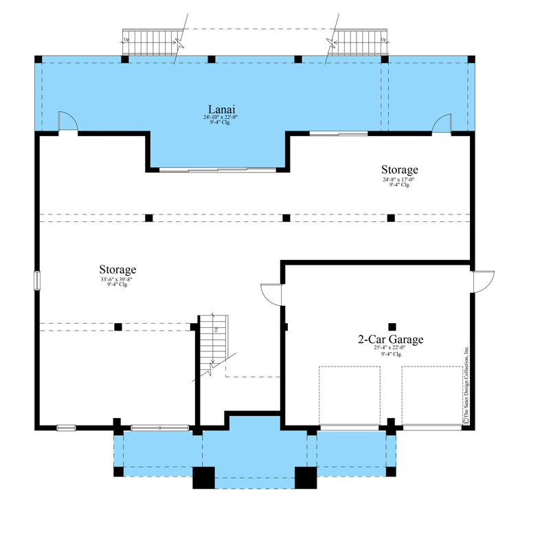 Plan 340020STR: 4-Bed Beach Home Plan with Home Office and Drive-Under Garage - 2543 Sq Ft - Floor Plan - Ground Level - Beach, Coastal, Florida-Style, Low Country
