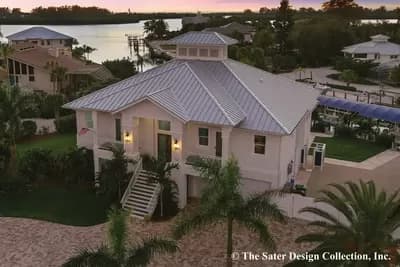 4-Bed Beach Home Plan with Home Office and Drive-Under Garage - 2543 Sq Ft