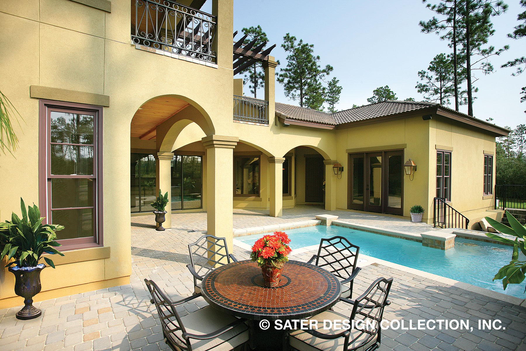 Plan 340021STR: Tusan-style Courtyard House Plan with Outdoor Spaces on Both Floors - Image #5 - European, Florida-Style, Tuscan