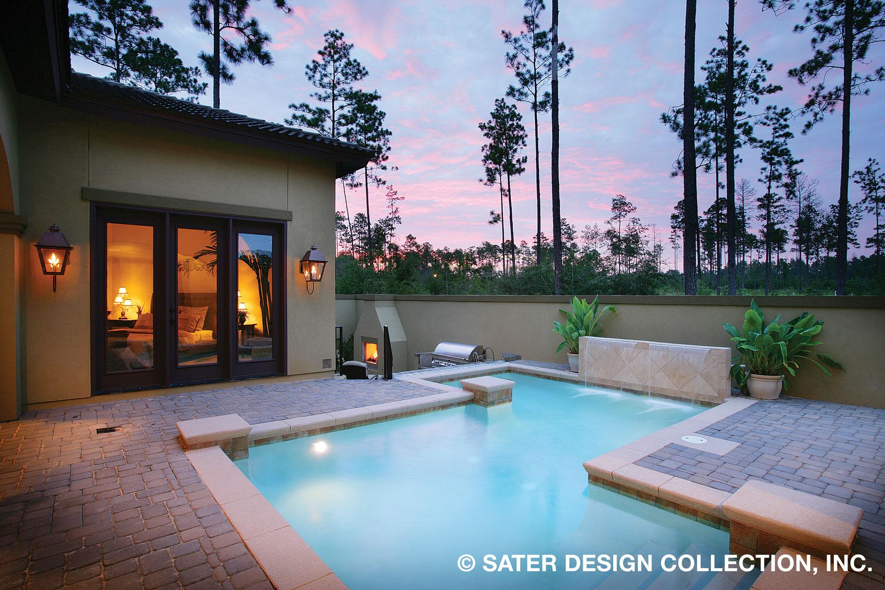 Plan 340021STR: Tusan-style Courtyard House Plan with Outdoor Spaces on Both Floors - Image #7 - European, Florida-Style, Tuscan