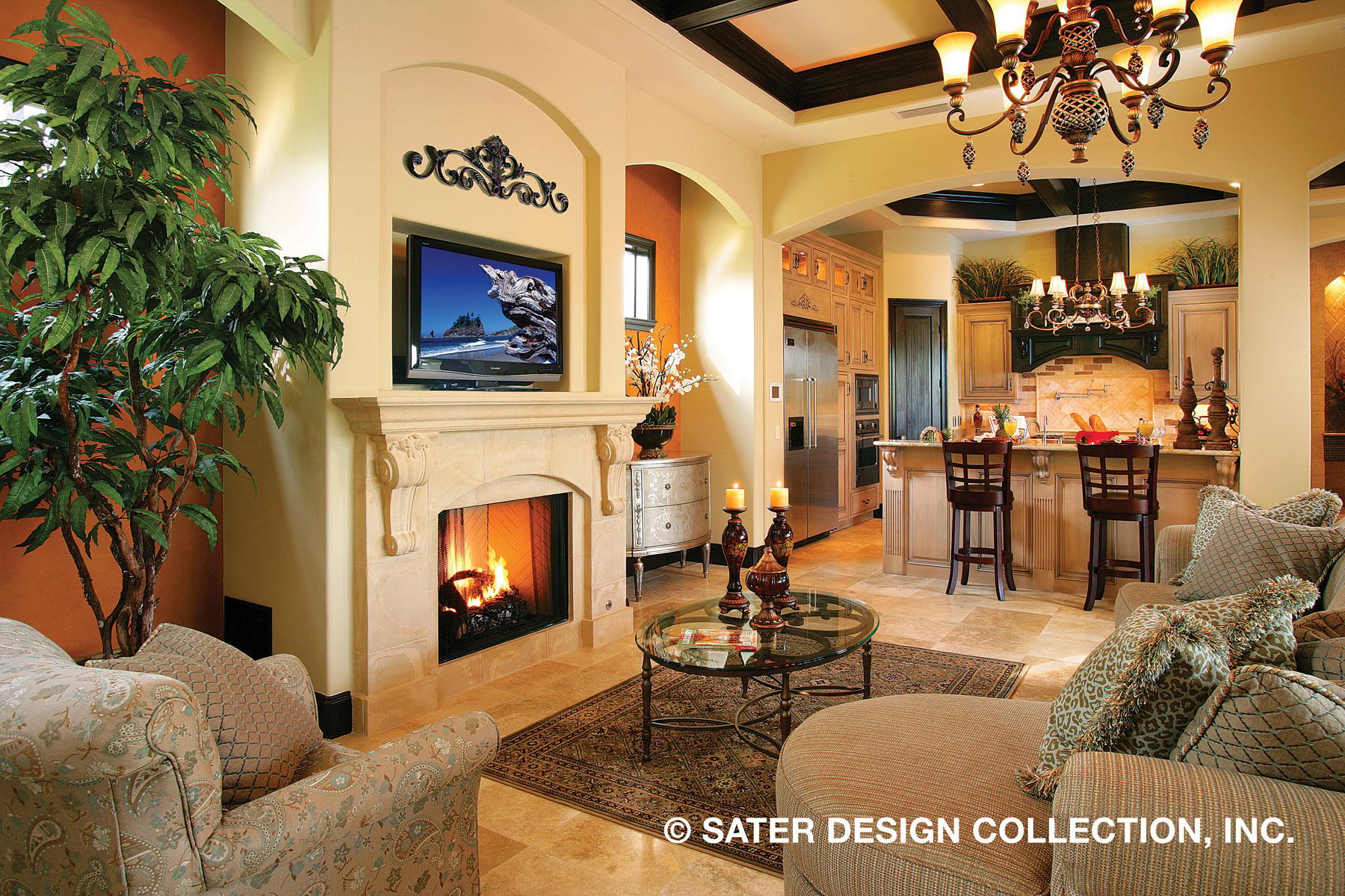 Plan 340021STR: Tusan-style Courtyard House Plan with Outdoor Spaces on Both Floors - Image #8 - European, Florida-Style, Tuscan