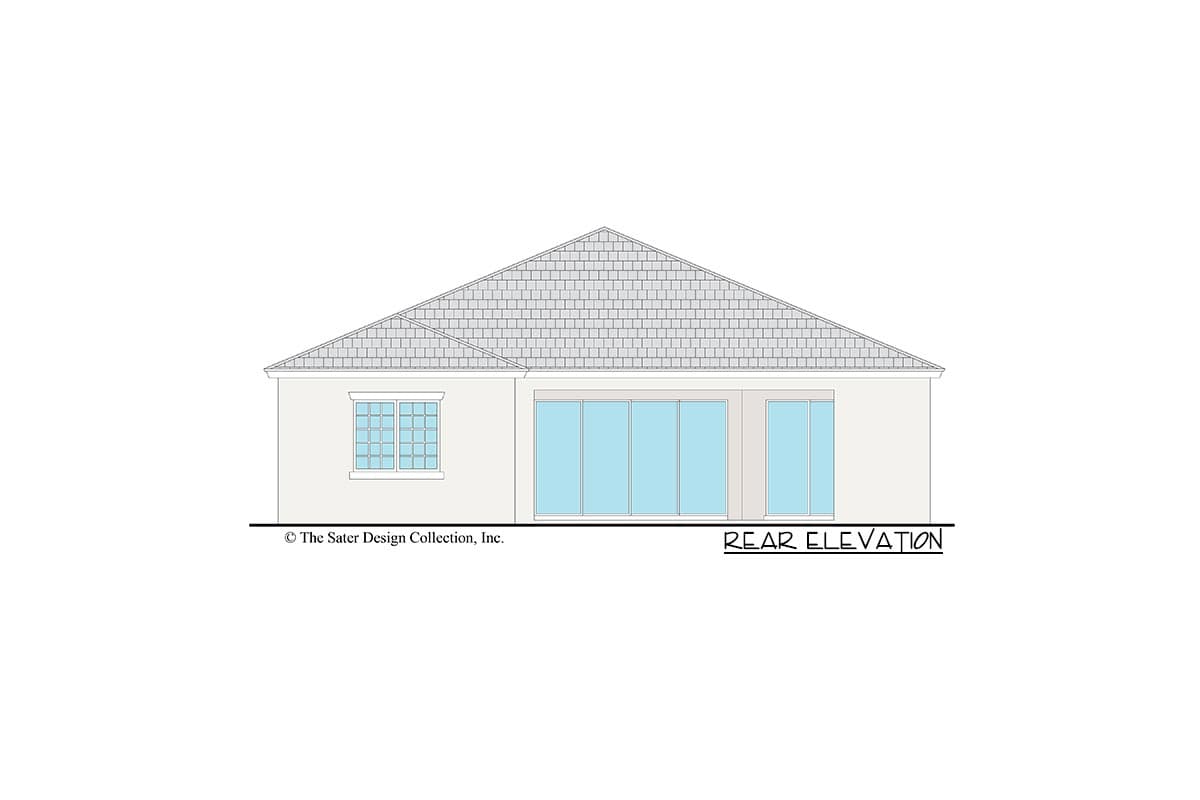 Plan 340022STR: One-story Home Plan with Large Verandah with Fireplace - Image #4 - Florida-Style, Ranch, Traditional, Transitional