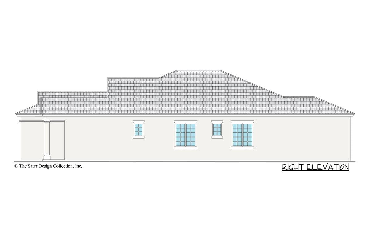 Plan 340022STR: One-story Home Plan with Large Verandah with Fireplace - Image #5 - Florida-Style, Ranch, Traditional, Transitional