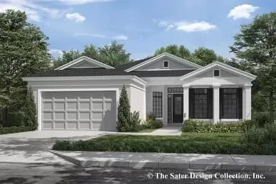 One-story Home Plan with Large Verandah with Fireplace