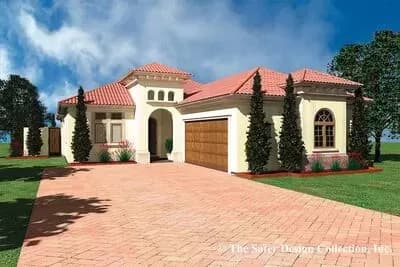 Spanish-style Home Plan with Private Cabana