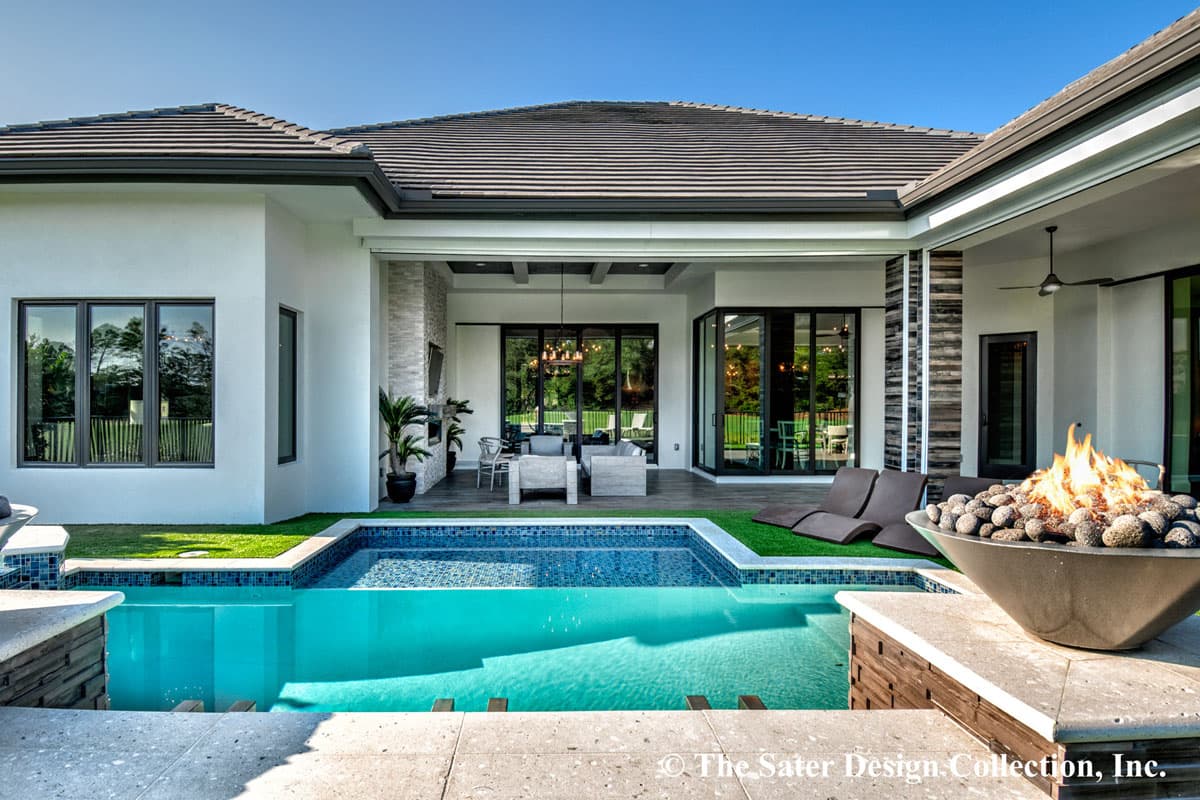 Plan 340027STR: Contemporary West Indies-style House Plan with Two Connected Lanais - Image #6 - European, Florida-Style, Mediterranean, Southern, Transitional