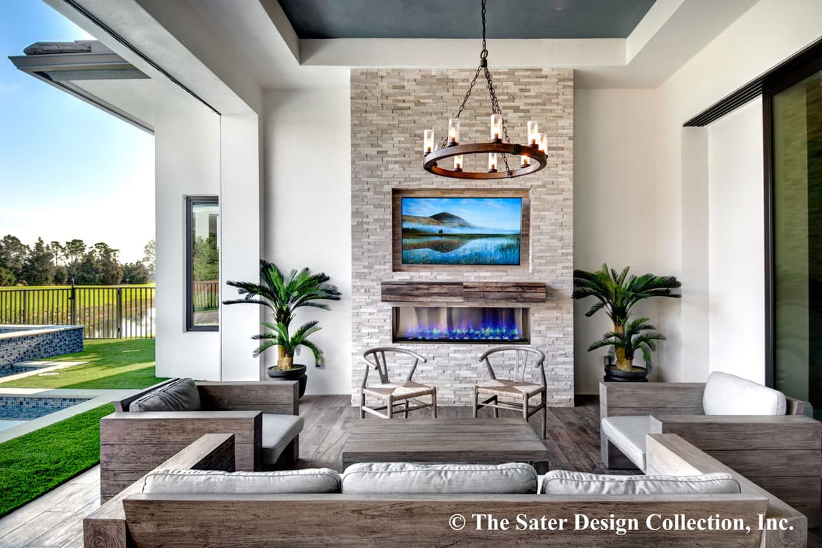 Plan 340027STR: Contemporary West Indies-style House Plan with Two Connected Lanais - Image #17 - European, Florida-Style, Mediterranean, Southern, Transitional