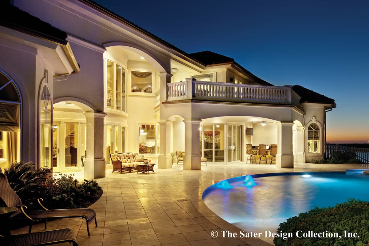 Plan 340033STR: Spacious Mediterranean House Plan with Porte Cochere and Private Master Suite - Image #5 - Coastal, European, Florida-Style, Mediterranean