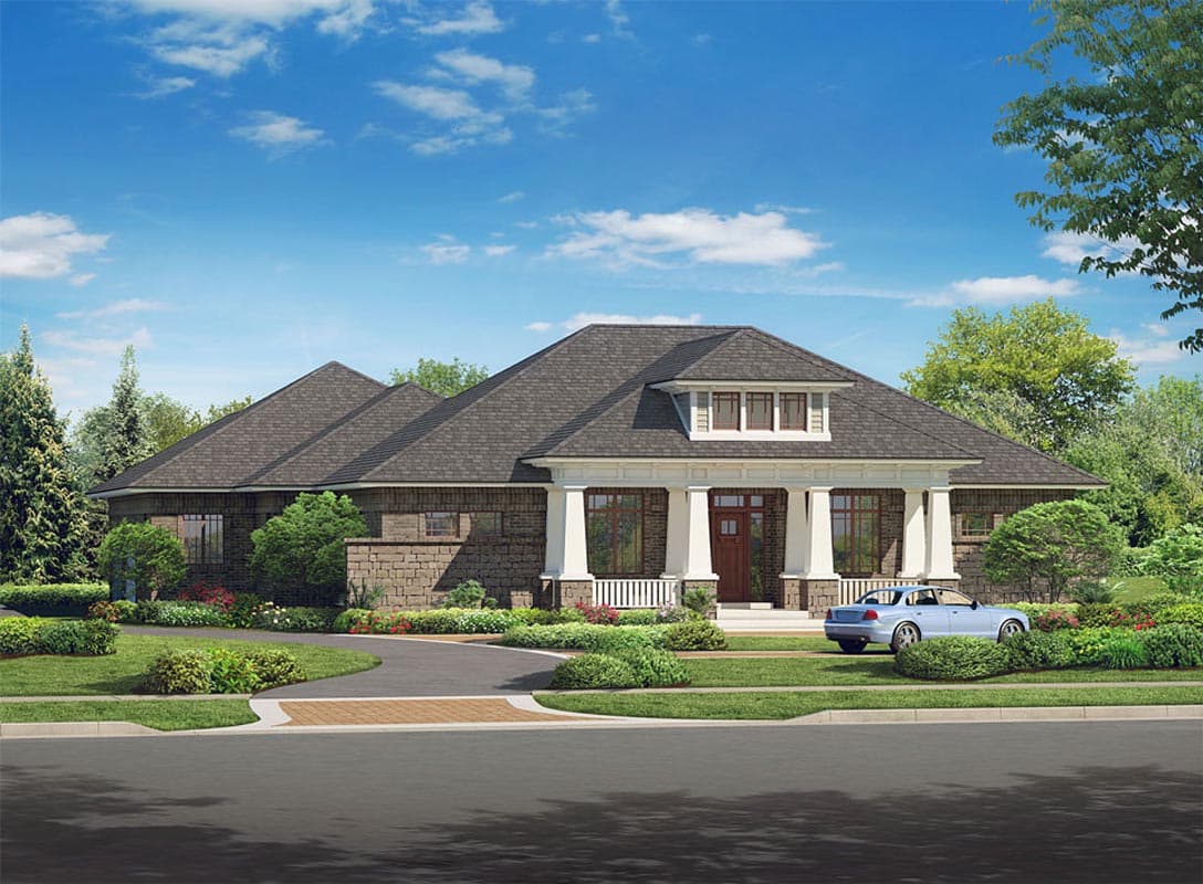 Plan 340034STR: Beautiful Craftsman House Plan with Bracketed Eaves - 3108 Sq Ft - Image #13 - Coastal, Coastal Contemporary, Contemporary, Craftsman, New American, Southern
