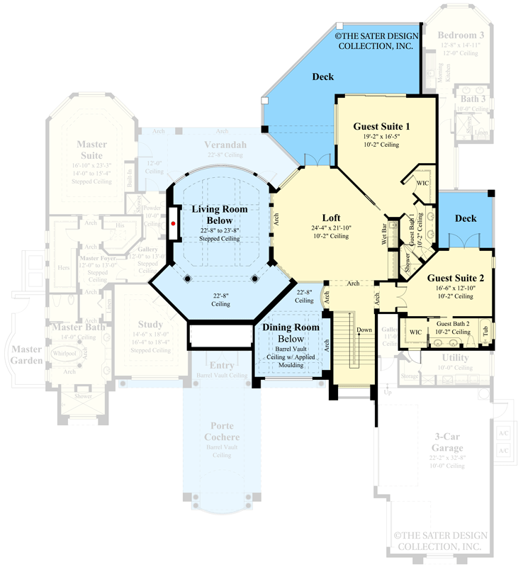 Plan 340039STR: 5-Bed Mediterranean House Plan with Large Veranda - Floor Plan - 2nd Floor - Coastal, European, Florida-Style, Mediterranean
