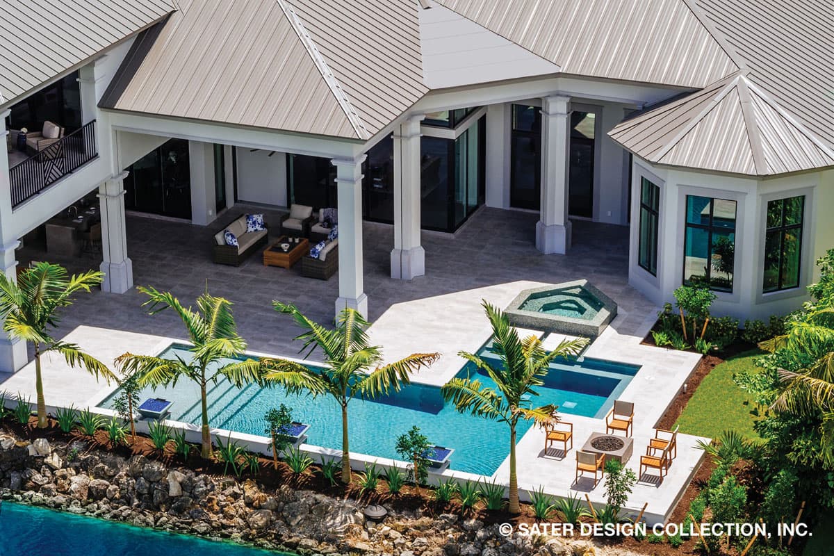 Plan 340040STR: Contemporary 5 Bed House Plan with a Courtyard Entrance - Image #4 - Coastal, Coastal Contemporary, Contemporary, European, Florida-Style, Mediterranean, Southern, Transitional