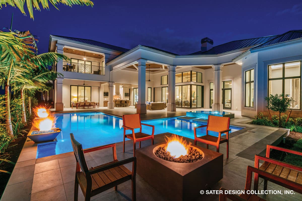 Plan 340040STR: Contemporary 5 Bed House Plan with a Courtyard Entrance - Image #8 - Coastal, Coastal Contemporary, Contemporary, European, Florida-Style, Mediterranean, Southern, Transitional